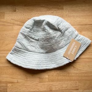 NWT Araminta James Terry Bucket Hat Hibiscus Blue